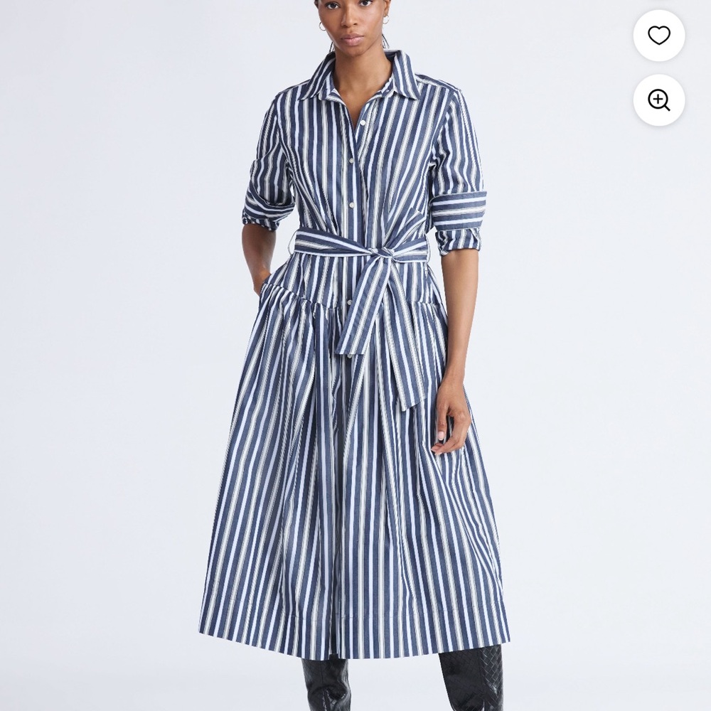 Free Assembly Women's Plus Belted Cotton Maxi Shirtdress w/ Long Sleeves Size 3X
